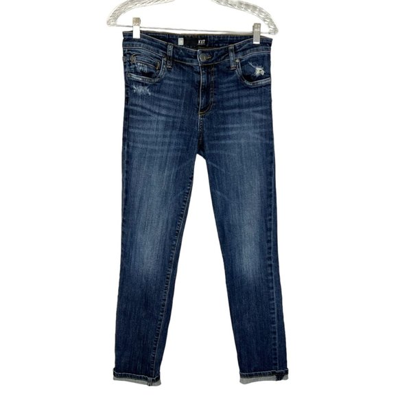 Kut from the Kloth Womens Catherine Boyfriend Jeans Mid Rise Distressed size 2 - Picture 1 of 13